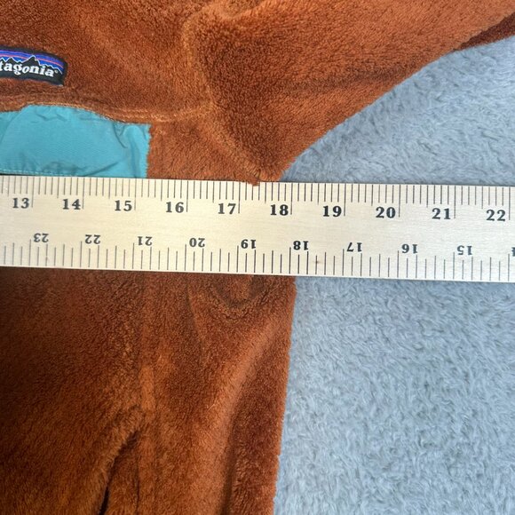 Patagonia Synchilla Snap-T Pullover Fleece Shirt Jacket Burnt Orange Aqua Size M - Picture 9 of 13